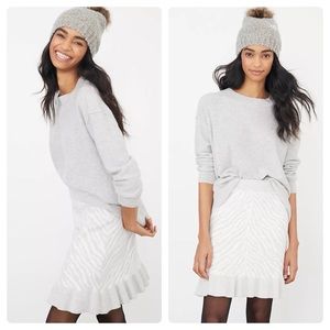 Anthropologie | Dolan Left Coast Zebra Ruffled Knit Mini Skirt Animal Print Gray
